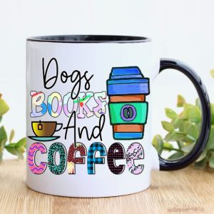 Dogs Books & Coffee Mug