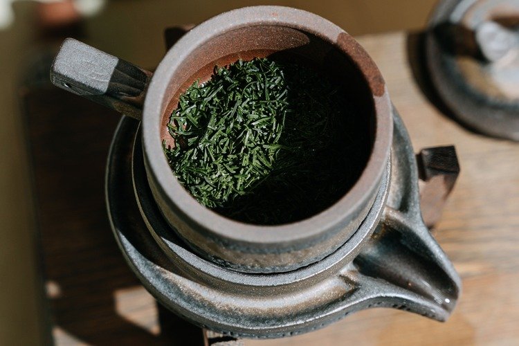Dried mugwort herb used to make herbal tea